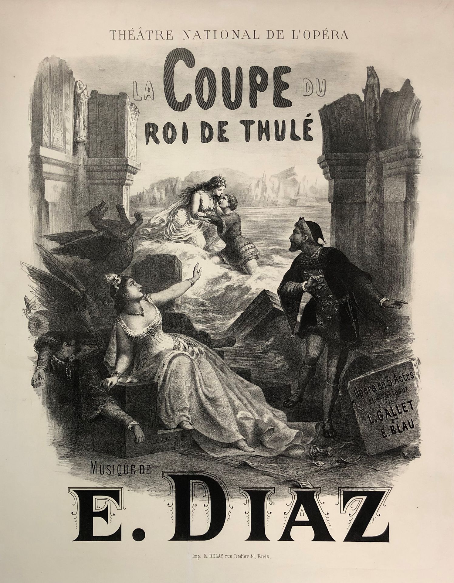 Null 拍品包括22张海报。
- 欧仁-迪亚兹（1897-1901）。图勒国王之杯》（The Cup of the King of Thule 
L.Gall&hellip;