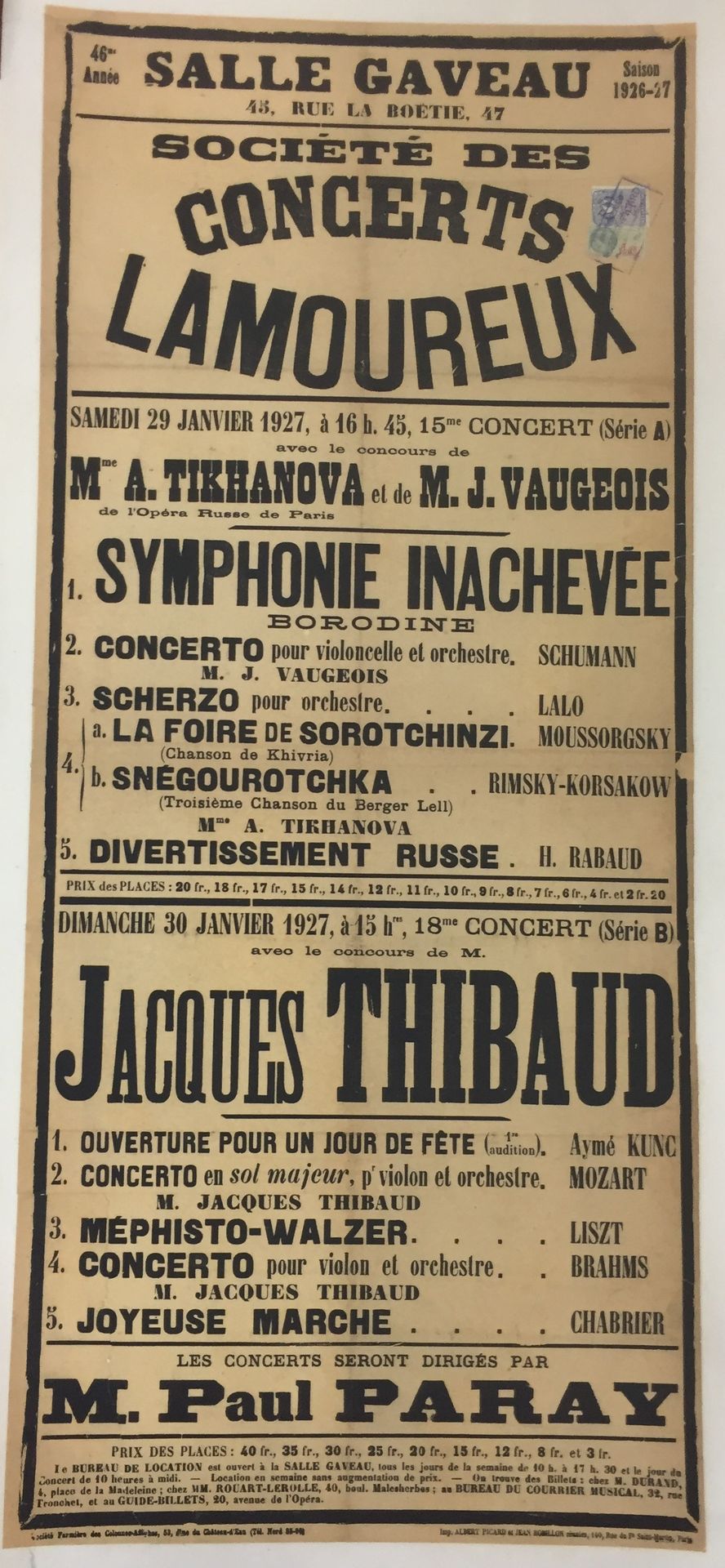 Null 由22张海报组成的拍卖会。
- 国家歌剧院 
法国作品的演出和外国作品的改编
朱塞佩-威尔第（1935-1901），《阿伊达 
1881年6月11日星&hellip;
