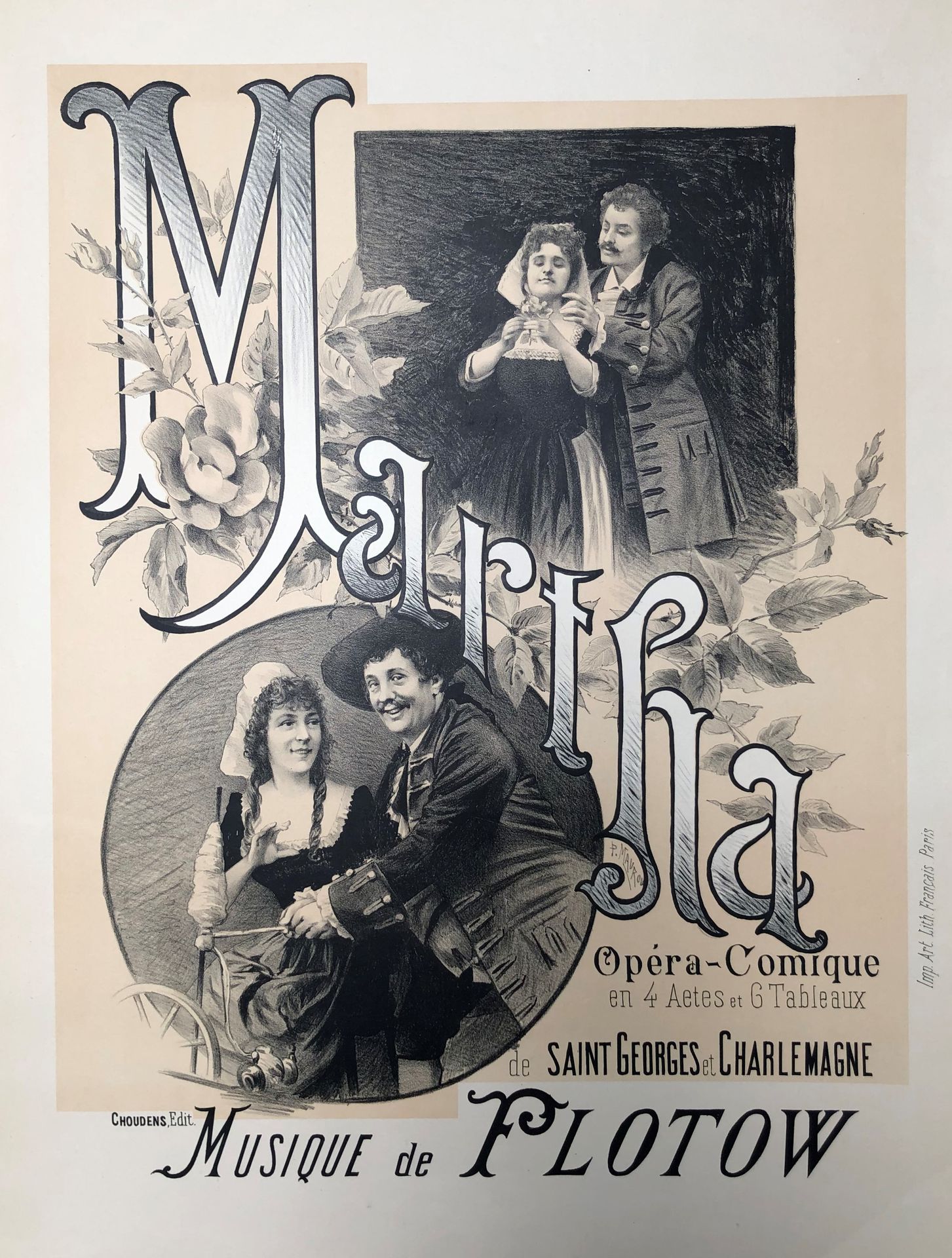 Null 拍品包括6张海报。
弗里德里希-弗洛托，（德国1812-1883）。玛莎
圣乔治和查理曼的四幕喜剧和六幅表画
利瑞克剧院，1865年
Paul MAU&hellip;