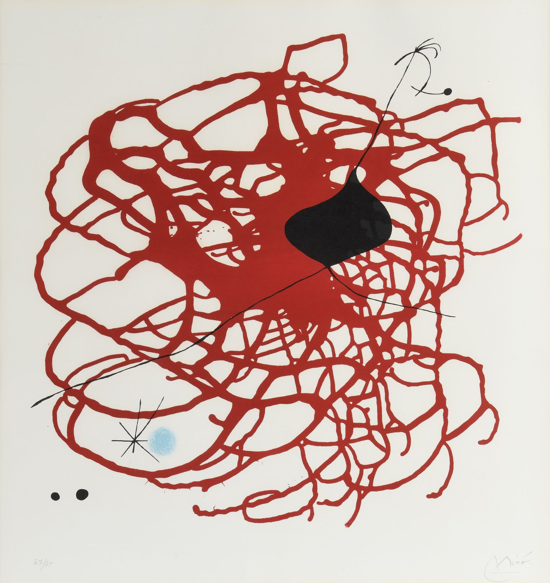 Null 琼-米罗（1893-1983）
节奏I, 1968
石版画，右下角有签名，左下角有67/75字样
64 x 61厘米