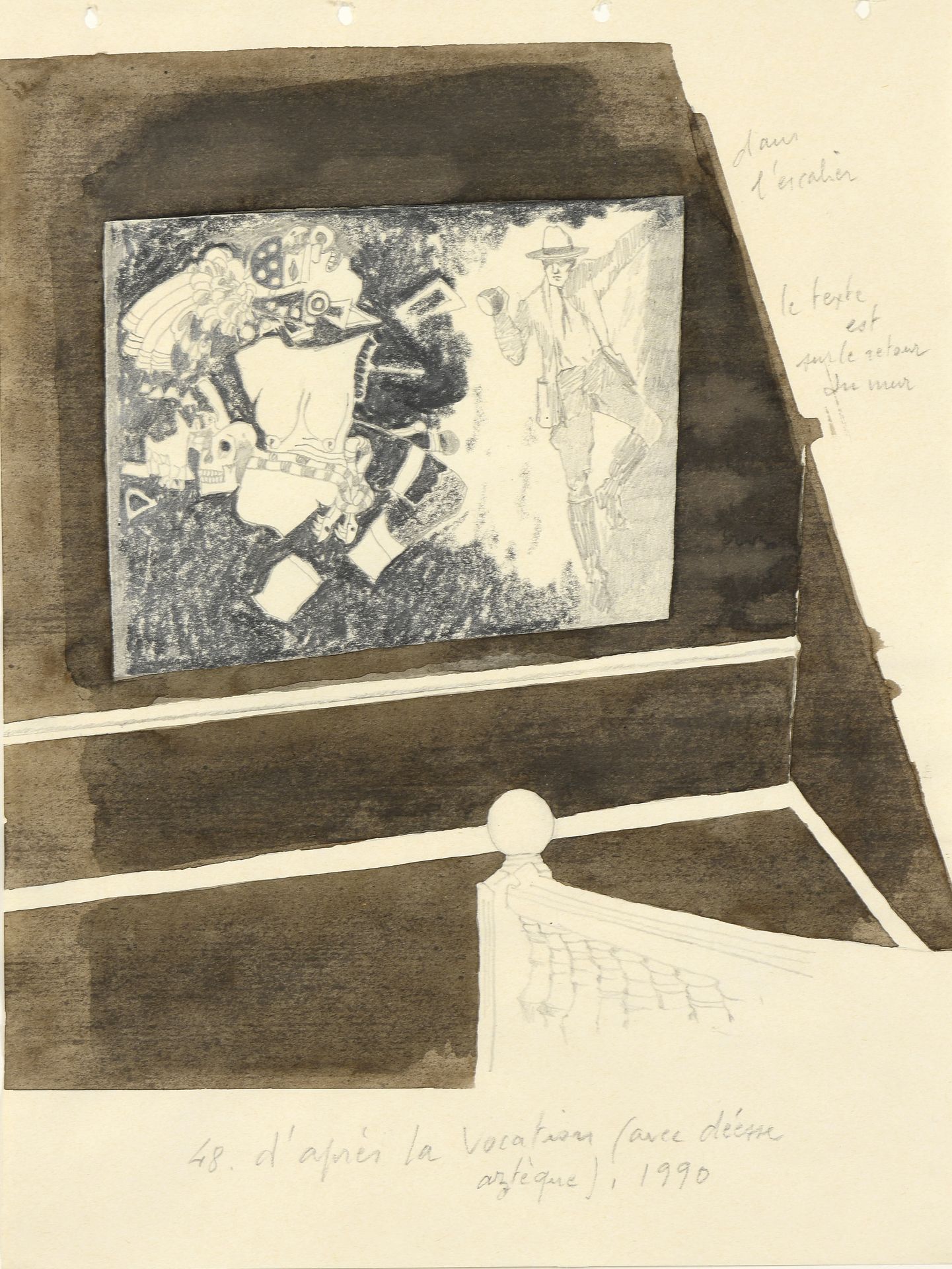 Null 让-勒加克（生于1936年）
天职之后（与阿兹特克女神），1990 纸上水彩和铅笔画
纸上水彩和铅笔，下面有标题和日期
39 x 29.5厘米
同名作&hellip;