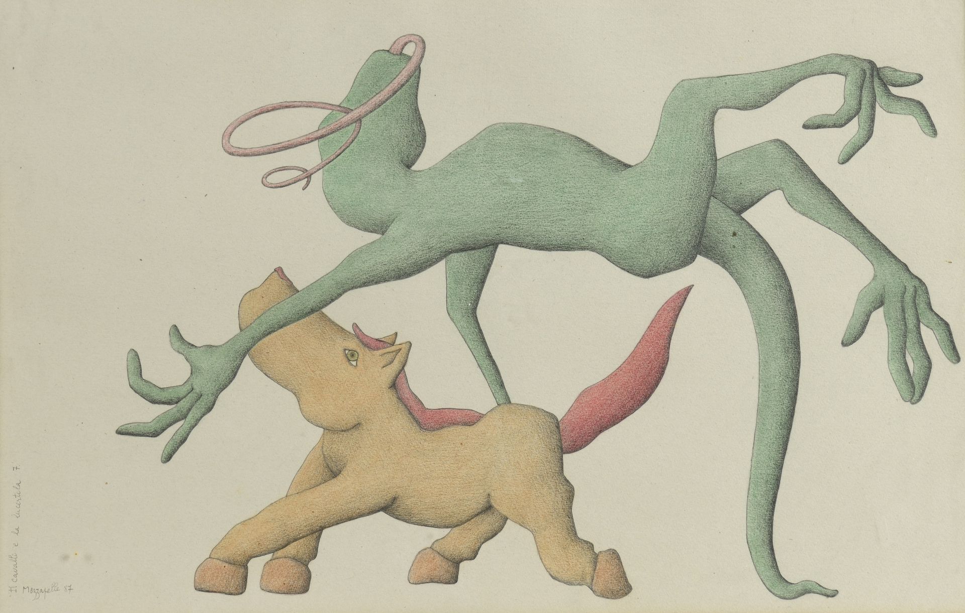 Null François MEZAPELLE (生于1955年) 
Il cavallo e la lucertola 7 [马和蜥蜴], 1987.
彩色铅&hellip;
