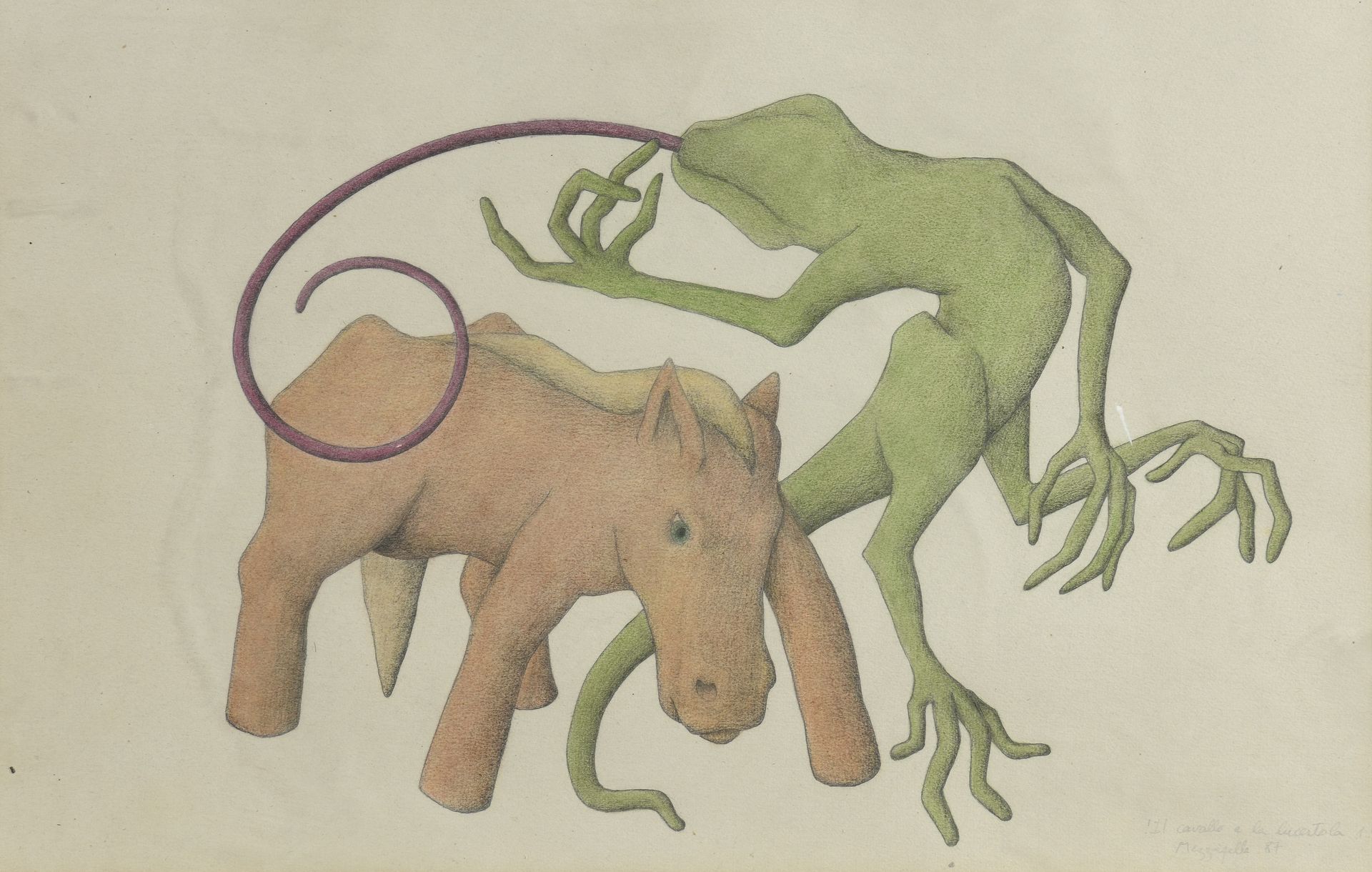 Null François MEZAPELLE (生于1955年) 
Il cavallo e la lucertola 1 [马和蜥蜴], 1987.
彩色铅&hellip;