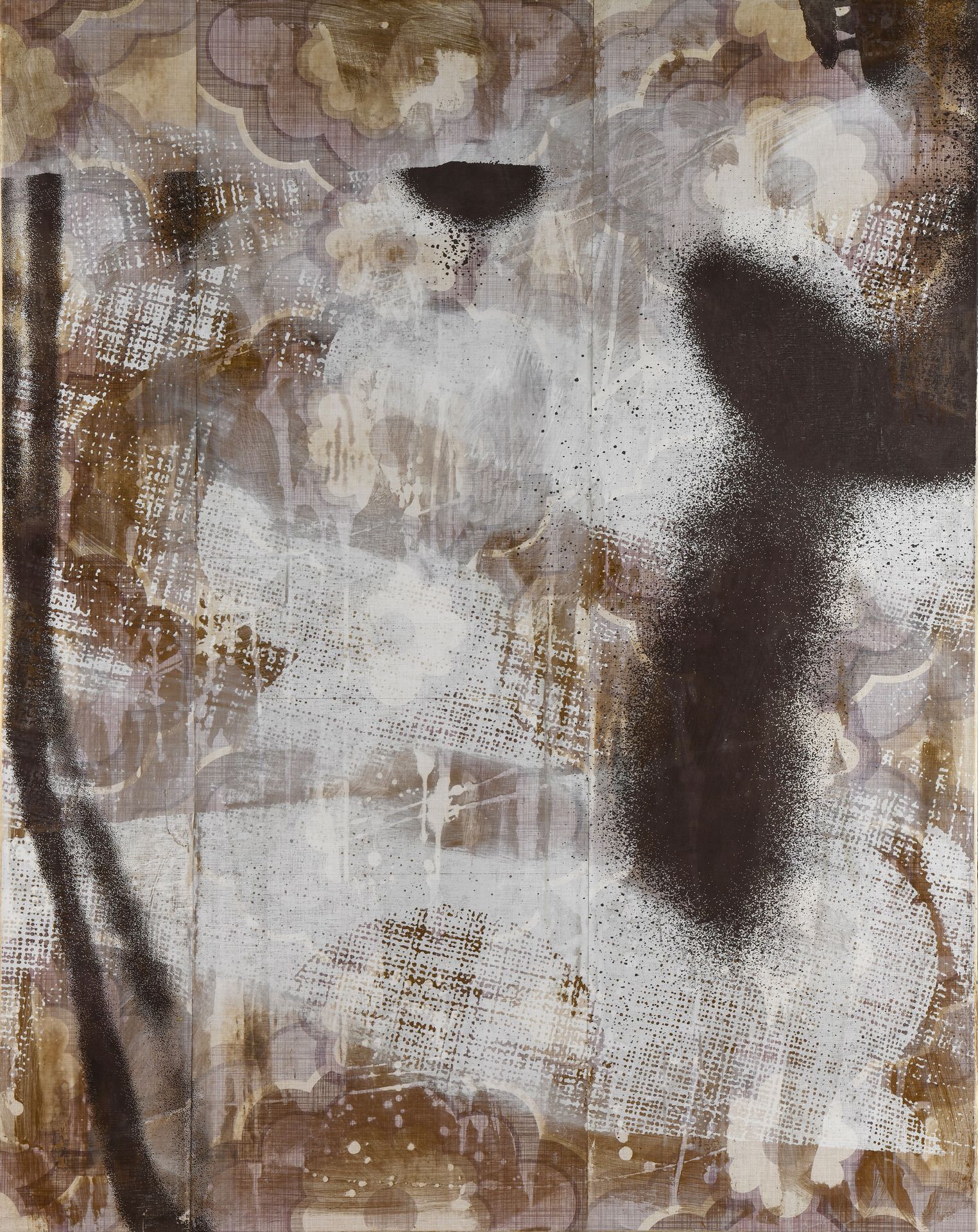 Null 雷纳德-雷格纳里（生于1976年）
三重麻烦X
混合媒体，丙烯酸，压花墙纸，背面有签名，标题和日期。
169 x 134,5 cm