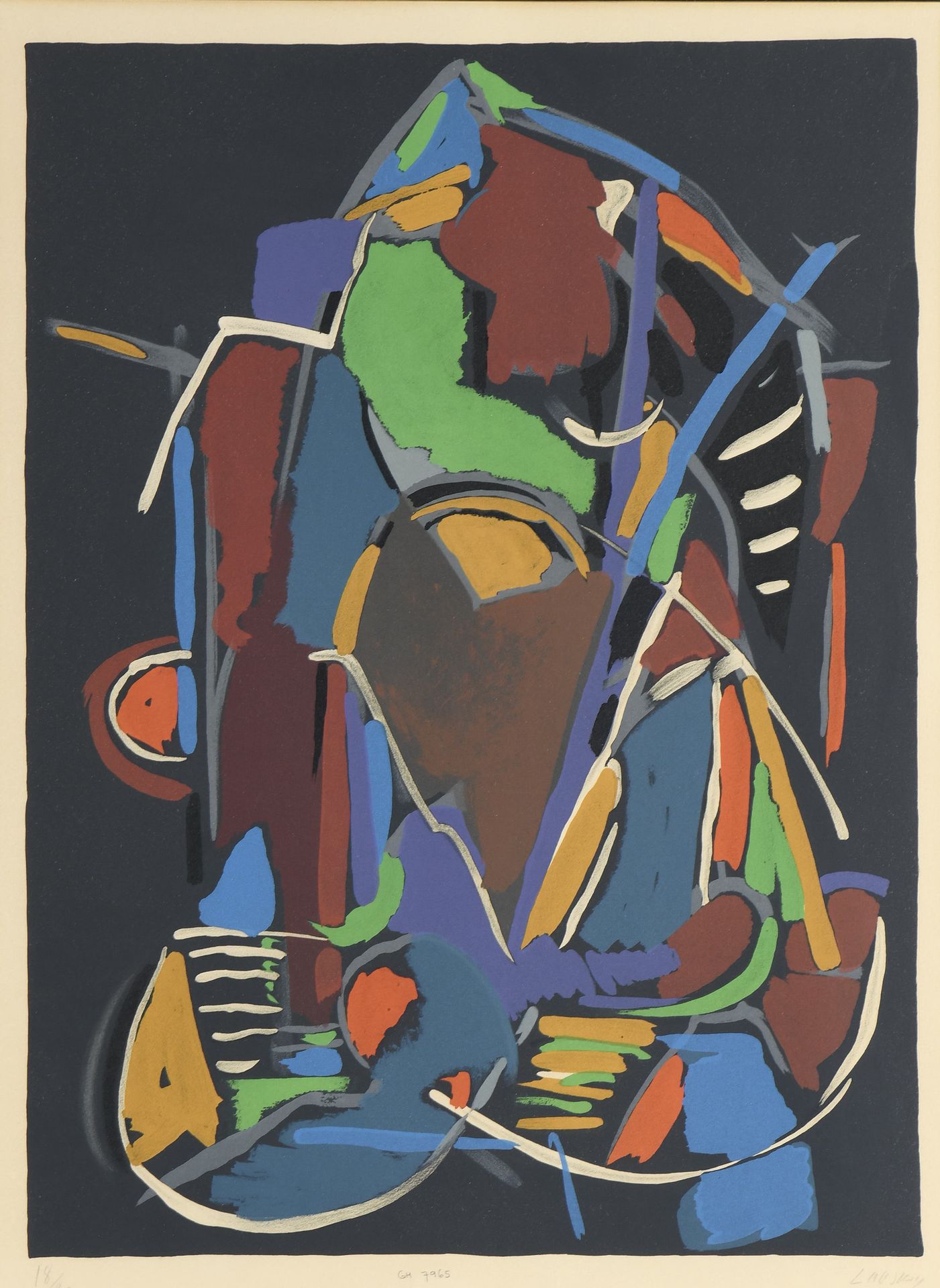 Null André LANSKOY (1903-1976)
无题 
石版画，右下角签名，左下角注明18/120。
59 x 42,5 cm (正在观看)