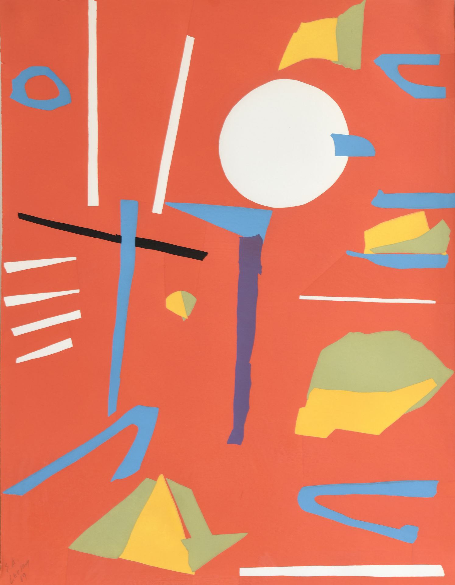 Null André LANSKOY (1903-1976)
无题，1969 
石版画，左下角有签名、日期和正名EA。
65 x 50 cm