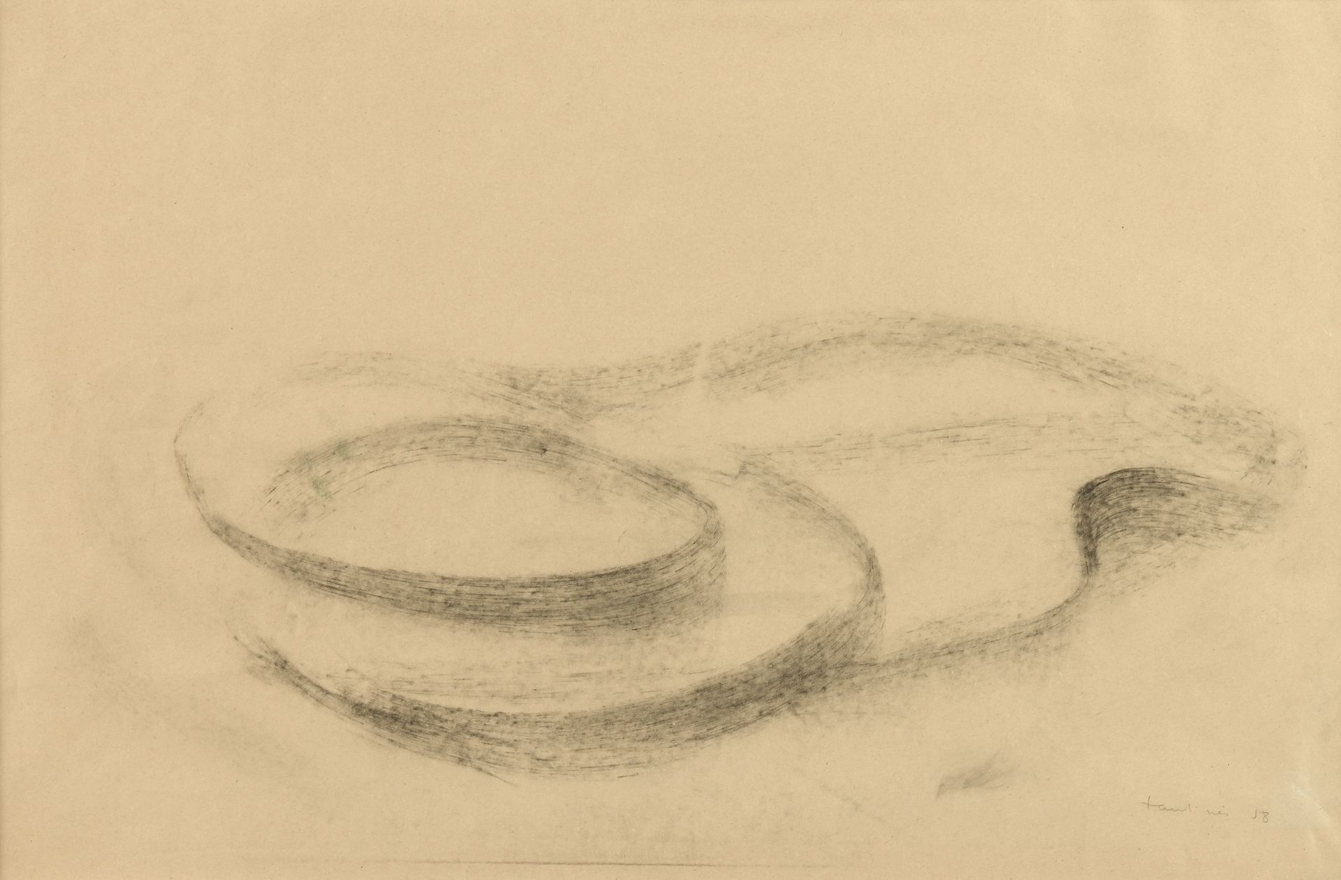 Null Jean FAUTRIER (1898-1964) 
无题，1958年
炭笔，右下方有签名和日期。 31 x 48.5 cm
31 x 48,5 cm&hellip;