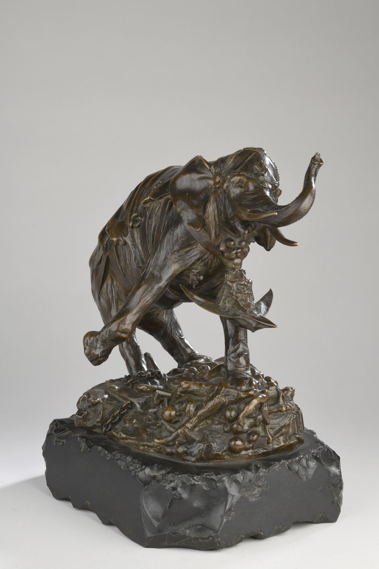 Null Théodore Rivière (1857-1912) 
Hamilcar's Elephant
Circa 1900
Bronze with li&hellip;