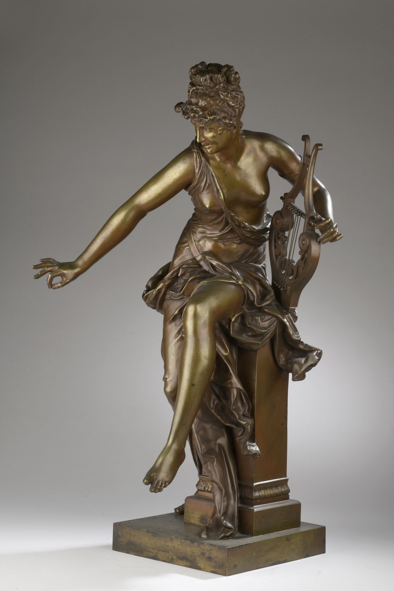 Null Albert-Ernest Carrier-Belleuse (1824-1887)
Melodie
Bronze mit brauner Patin&hellip;