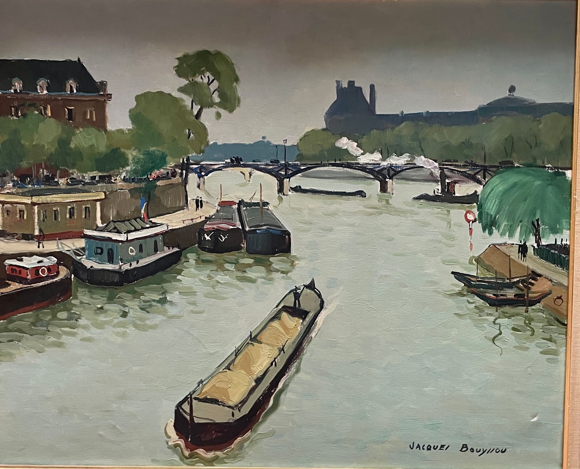 Null Jacques BOUYSSOU (1926-1997)
Le Pont des Arts, 1962
Huile sur toile signée &hellip;
