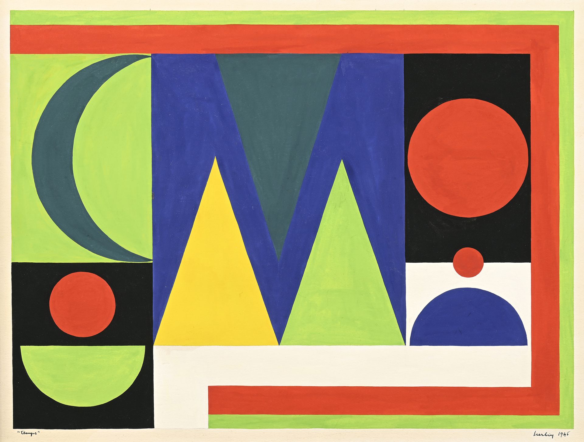 Null Auguste HERBIN (1882-1960)
Time, 1946
Gouache, signed and dated lower right&hellip;