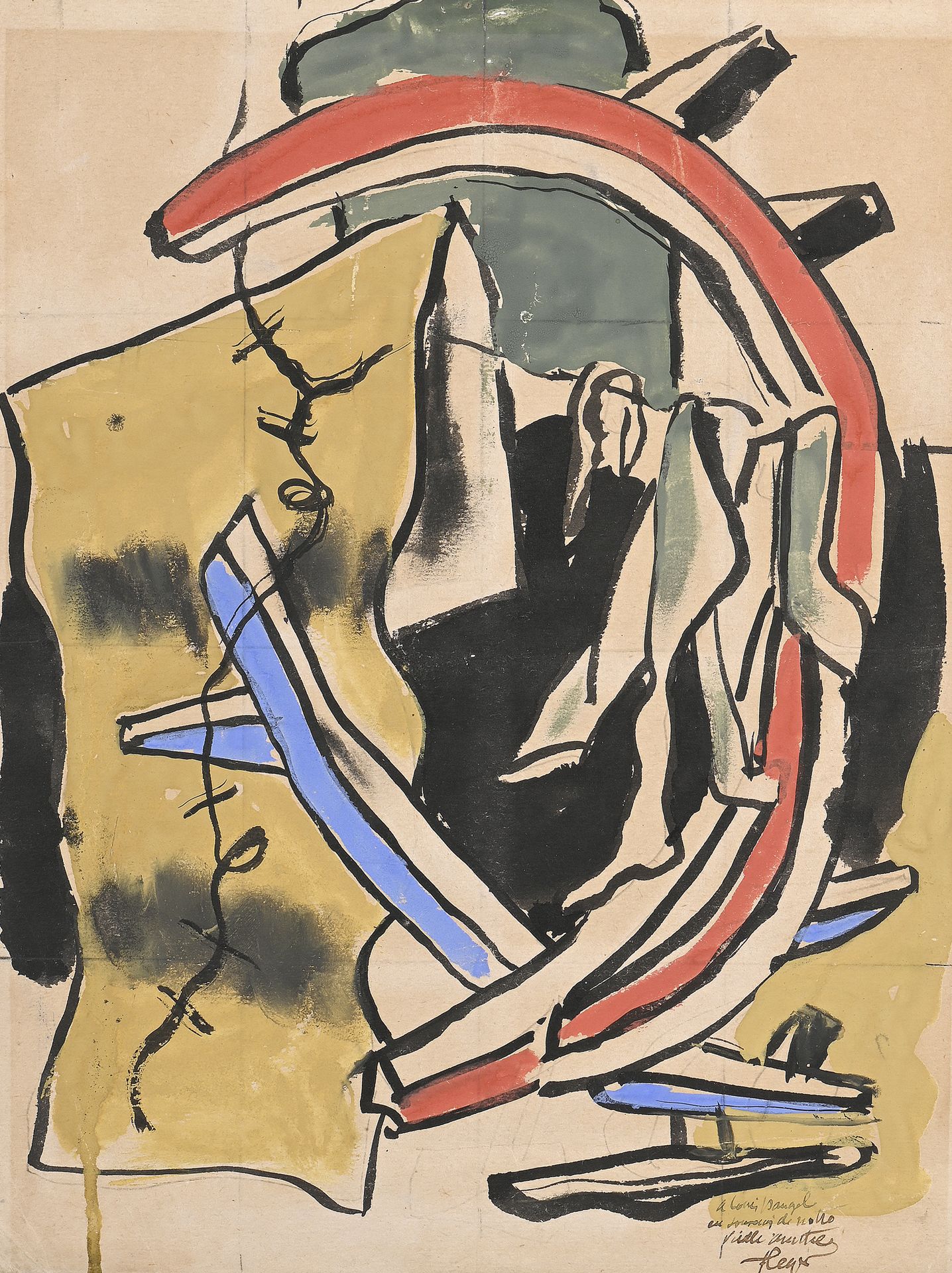 Null Fernand LÉGER (1881-1955)
Sans titre, 1947
Gouache et encre (lavis) avec li&hellip;