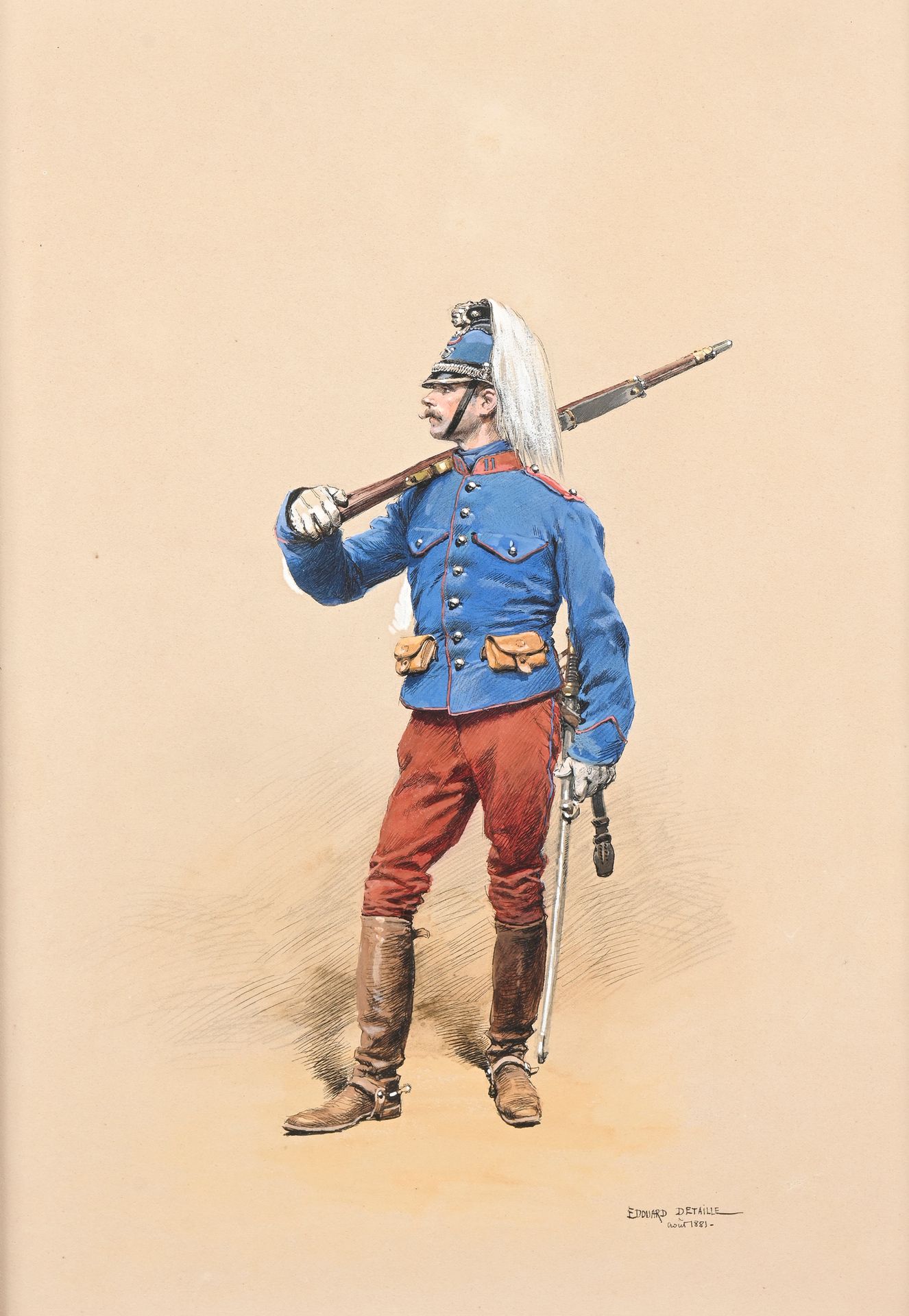 Null Edouard DETAILLE (1848-1912)
Cavalier d’un régiment de chasseurs à cheval, &hellip;