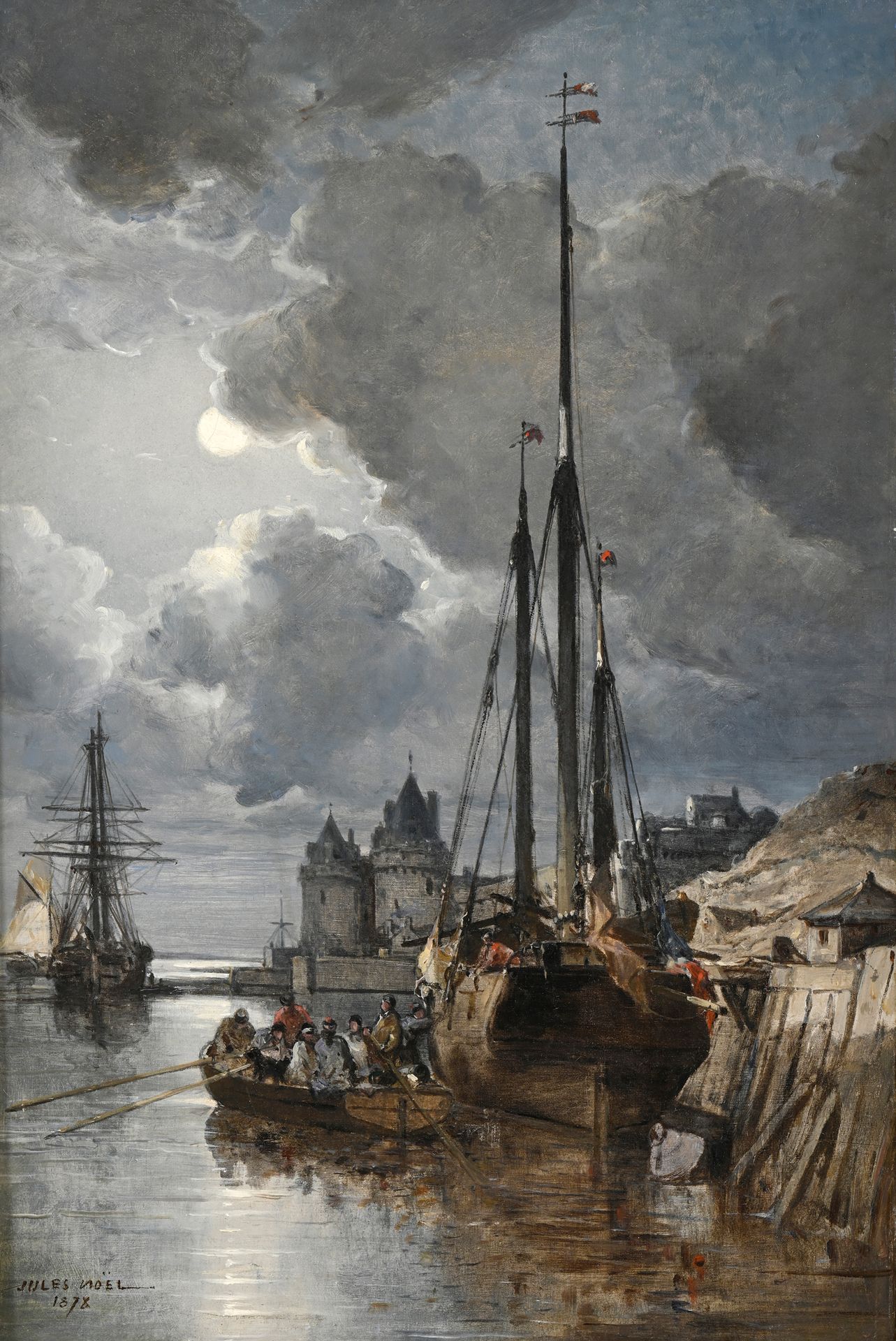 Null Jules NOËL (1815-1881)
L’entrée du port, 1878
Huile sur toile.
Signée et da&hellip;