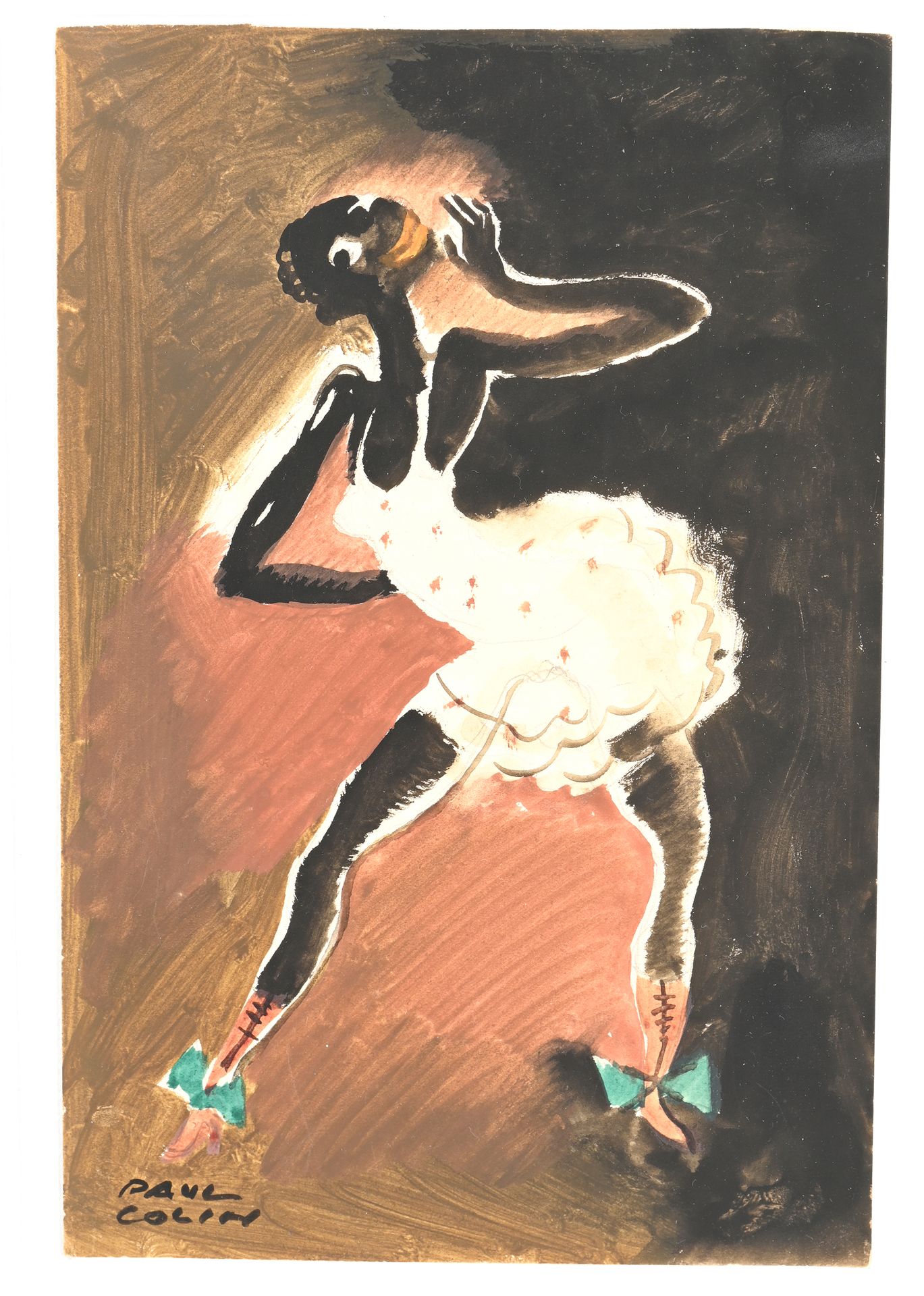 Null Paul COLIN (1892-1985)
Mutmaßliches Porträt von Josephine Baker.
Gouache au&hellip;