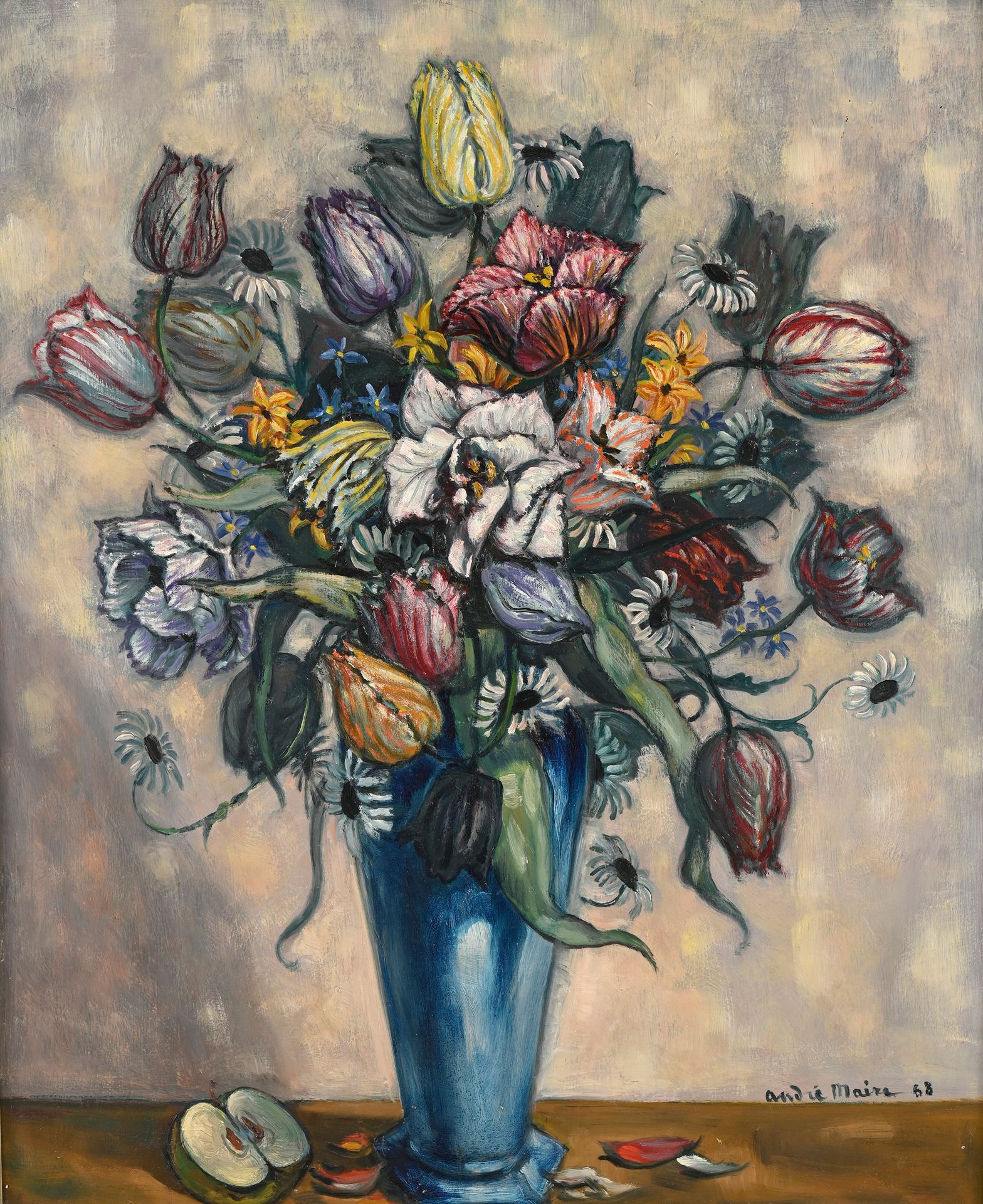 Null André MAIRE (1898-1984)
Vase de fleurs dans un vase bleu, 1968
Huile sur pa&hellip;