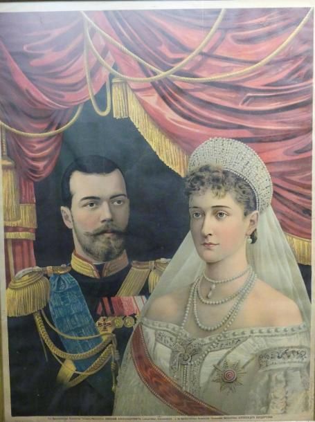 Null Catherine et Nicolas II de Russie
Chromolithographie
84 x 63 cm