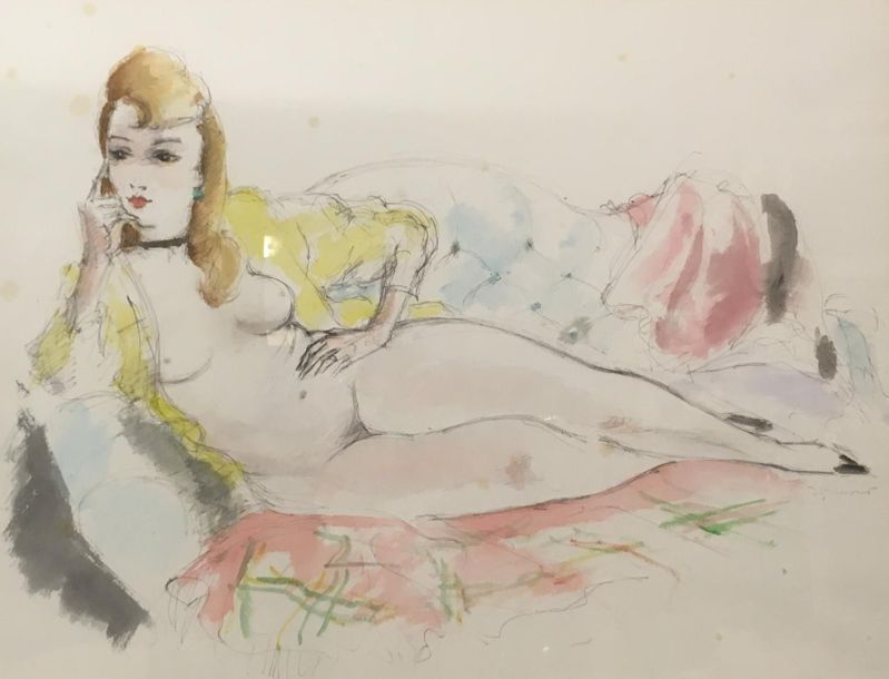 Null André DIGNIMONT (1891-1965)
Nu au sofa, 1920
Encre et aquarelle sur papier
&hellip;