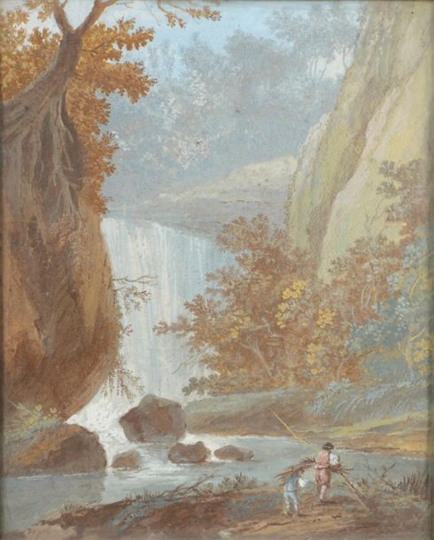 Null Ecole Française du XIXème siècle
Paysage à la cascade
23 x 18,5 cm