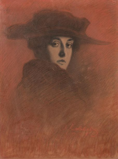 Null Arnold KOBLITZ (1883 - 1933)
Portrait de femme au chapeau (Heda soeur de Pa&hellip;