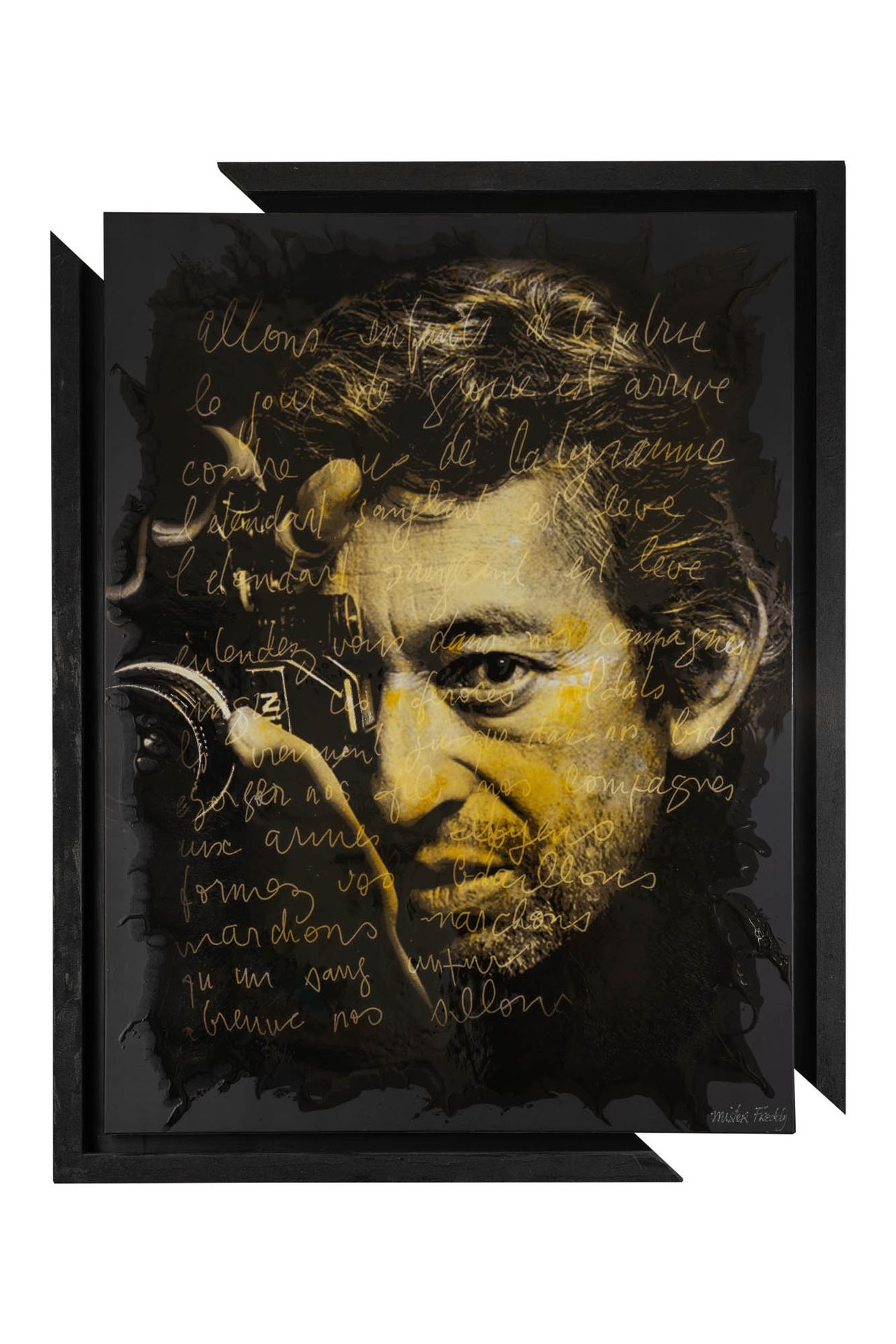 Null 
	 Mister FREDDY (1963)

Gainsbourg Black

Résine sur toile signée en bas à&hellip;
