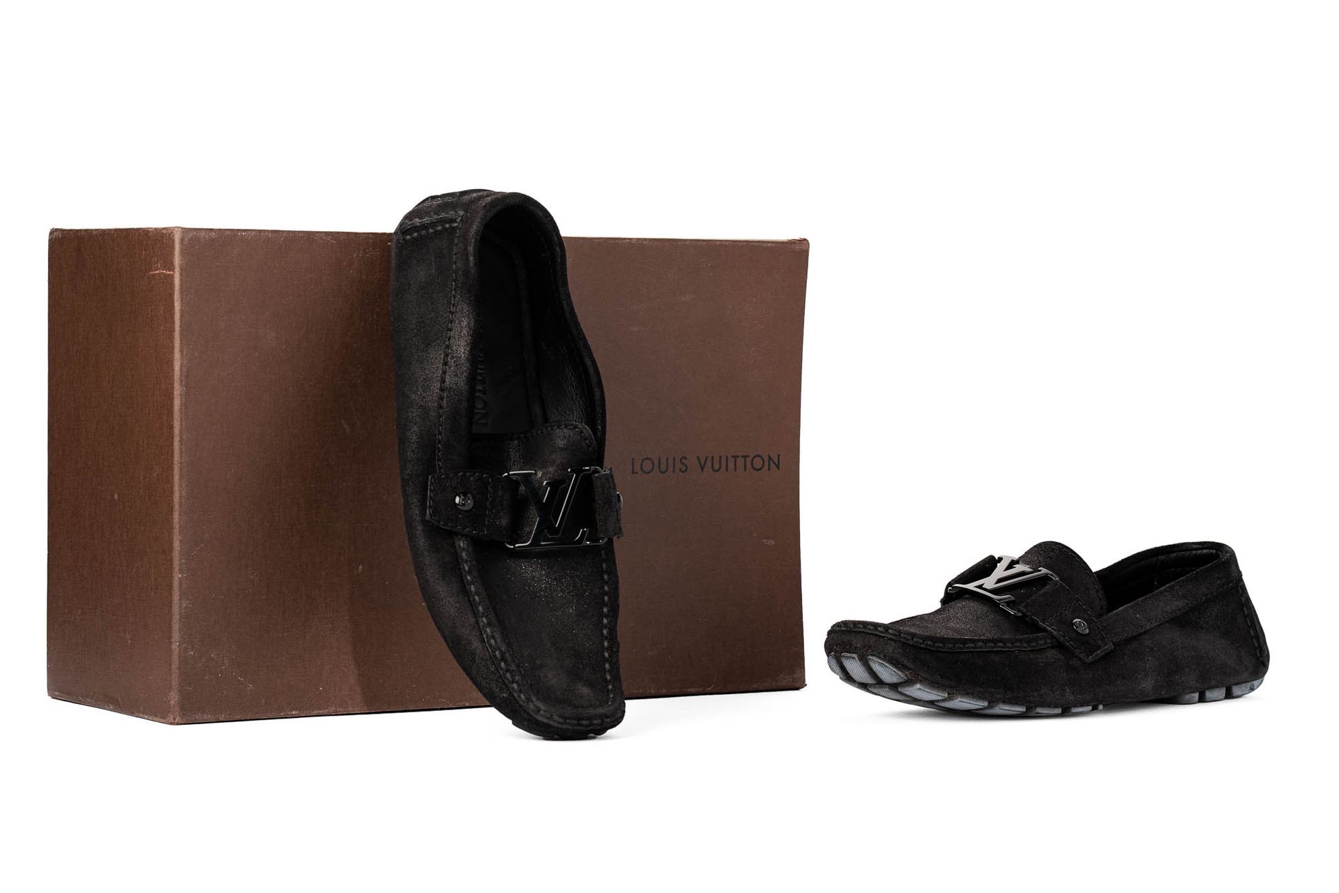 A pair of Louis Vuitton black Monte Carlo loafers, size …