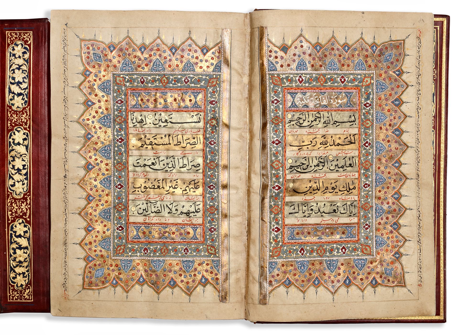 A FINELY ILLUMINATED QURAN, CENTRAL ASIA, 18TH CENTURY 一部完整的《古兰经》，纸质阿拉伯语手稿，658页，&hellip;