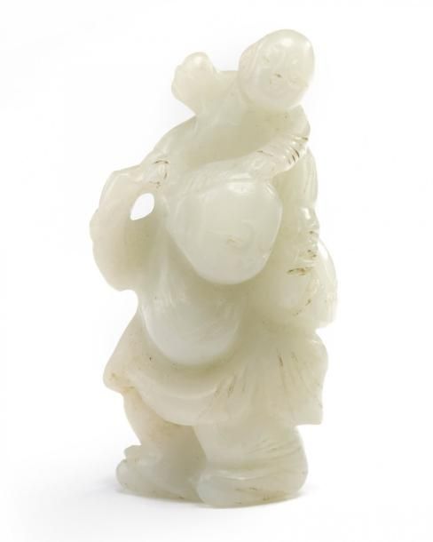 A Chinese pale celadon jade 'boys' group The piece is carved and pierced in the &hellip;