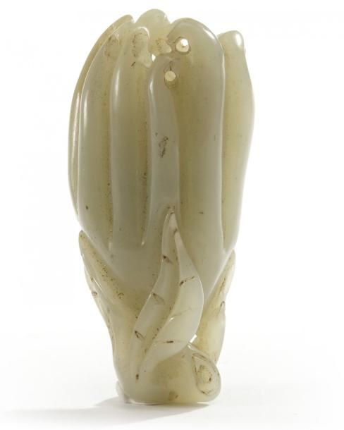 A Chinese celadon jade finger citron The carving is carved as the fruit with its&hellip;