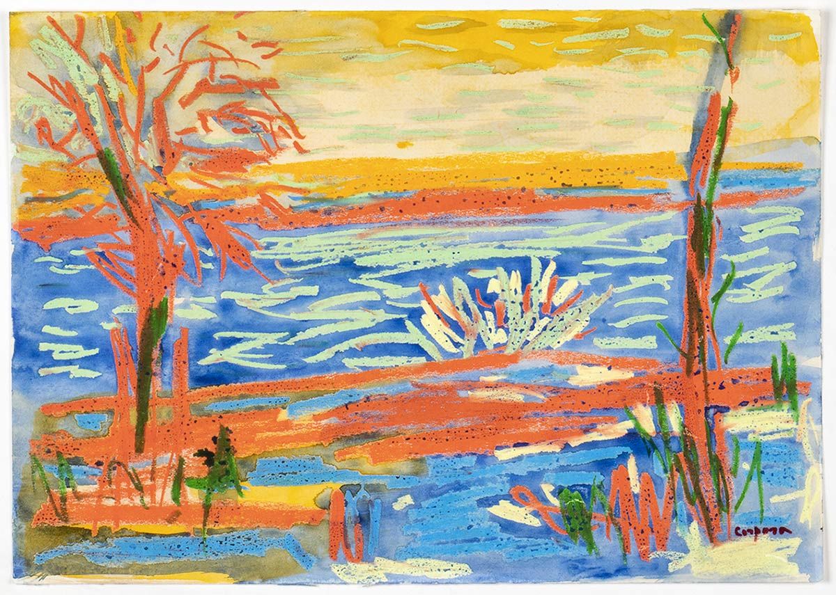 Null ANTONIO CORPORA (Tunisi, 1909 - Roma, 2004)

Seascape, 1987
纸上油彩和水彩，30 x 42&hellip;