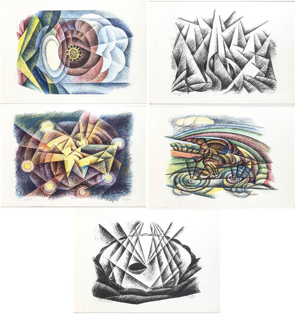 Null GERARDO DOTTORI (Perugia, 1884 - 1977) 

Fünf Lithografien mit abstrakten K&hellip;