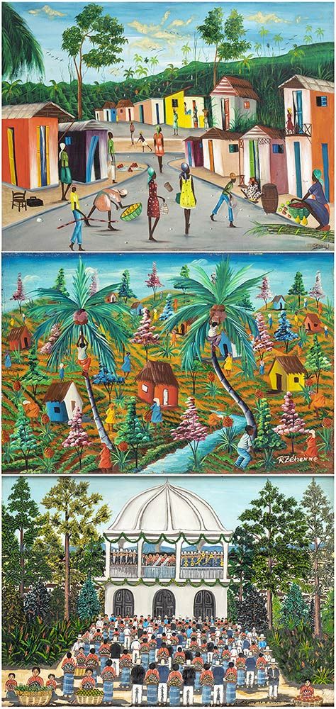 Null TROIS PEINTURES D'ARTISTE HAITIEN
20e siècle

Huile sur toile, 77 x 103 cm &hellip;