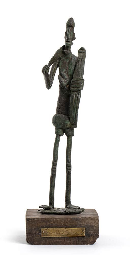 Null FRANCO D'ASPRO (Mondovì, 1911 - Cagliari, 1995) 

Guerrier
Sculpture en bro&hellip;
