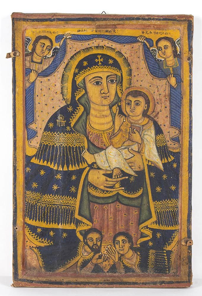 Null Icône copte de la Vierge à l'Enfant - Égypte, XIXe siècle

tempera sur toil&hellip;