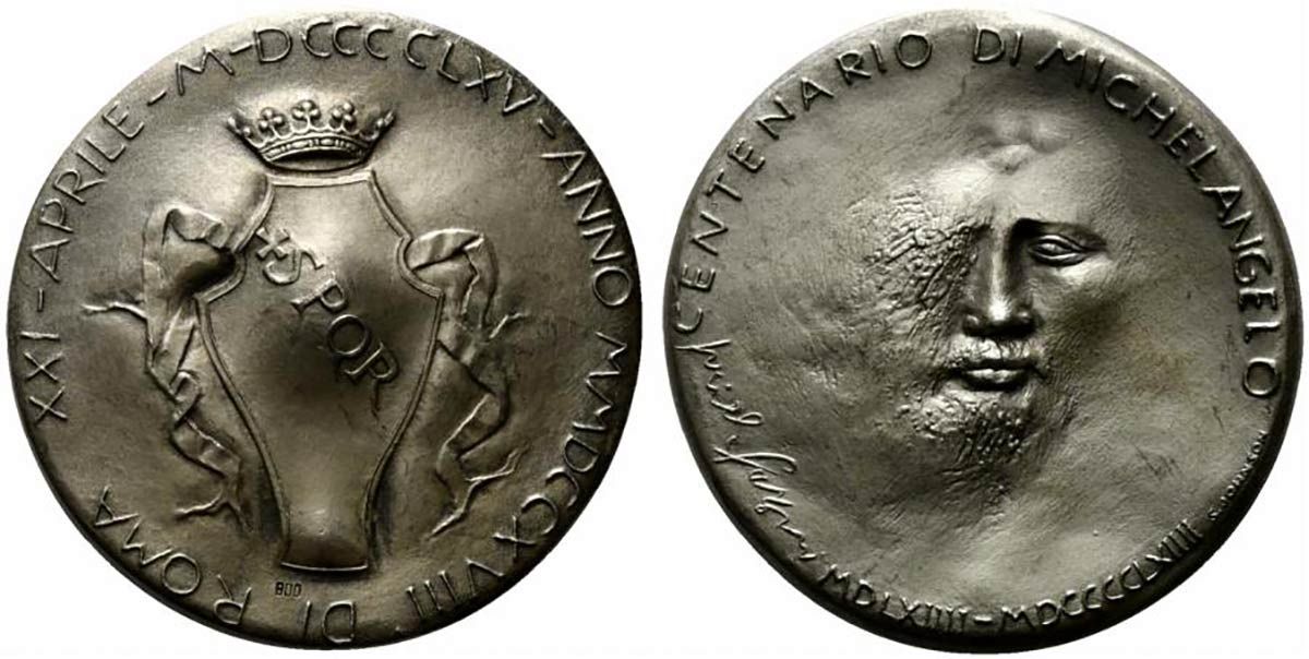 Null ROMA. Medaglia centenario di Michelangelo 1965. Coniazione Johnson Opus Per&hellip;