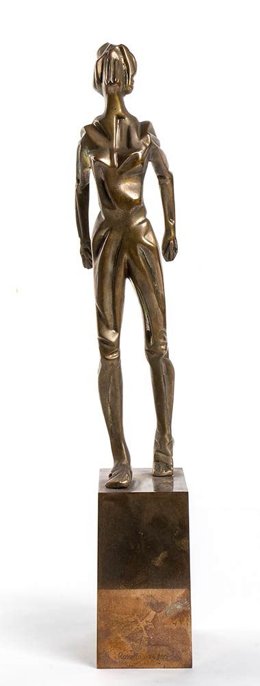 Null MARIO ROSSELLO (Savona, 1927 - Milan, 2000)

运动员
金属底座的镀金青铜雕塑，45 x 6.5 x 10.&hellip;