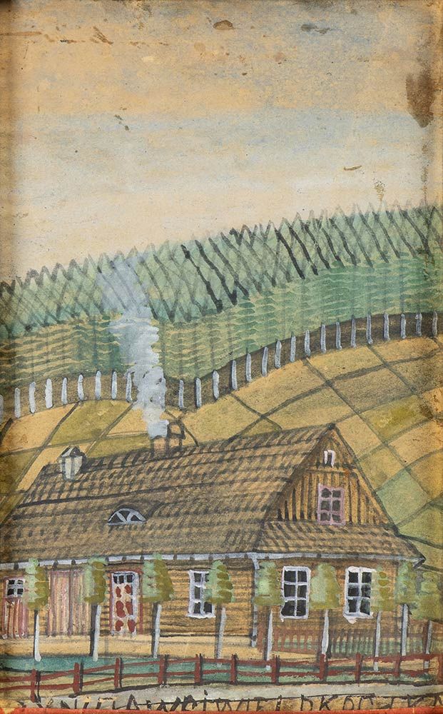 Null NIKIFOR KRYNICKI (Krynica-Zdrój, 1895 - Folusz, 1968)

Haus und Hügel
Aquar&hellip;