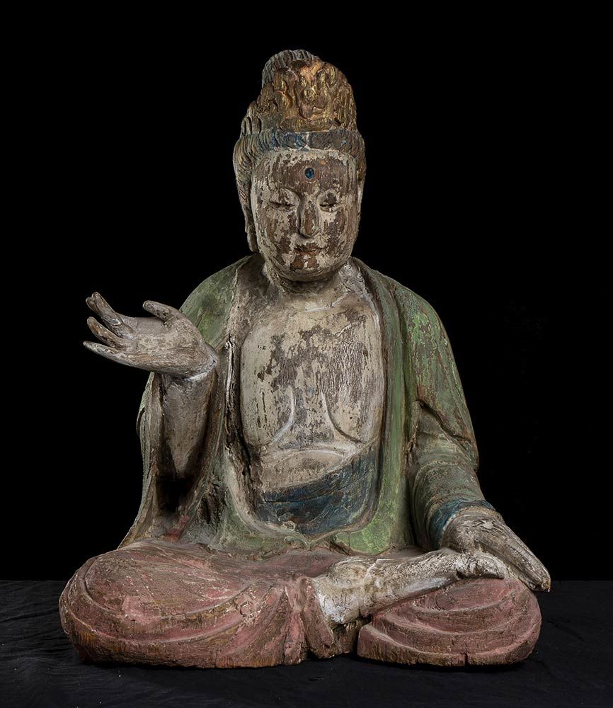 A POLYCHROME WOOD GUANYIN A POLYCHROME WOOD GUANYIN 

China, 20th century

The d&hellip;
