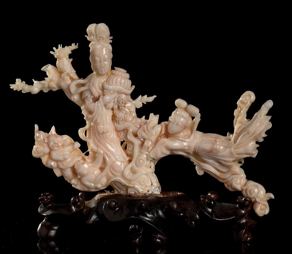 A PINK CORAL GROUP WITH FEMALE FIGURES A PINK CORAL GROUP WITH FEMALE FIGURES.

&hellip;