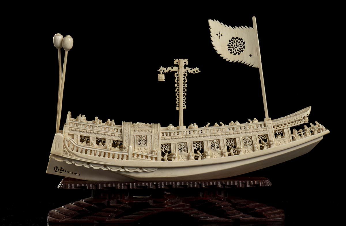 AN IVORY MODEL OF A BOAT WITH FIGURES AN IVORY MODEL OF A BOAT WITH FIGURES

Chi&hellip;