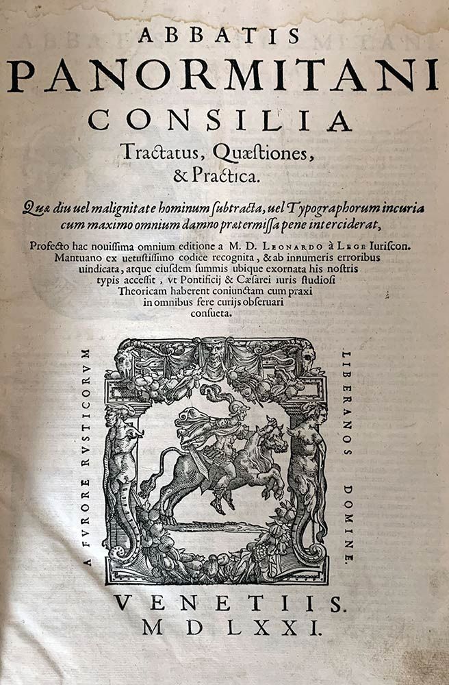 ABBAS PANORMITANUS: Commentaria In Decretalium, Venezia, Giovanni Di Gara, 1571 &hellip;