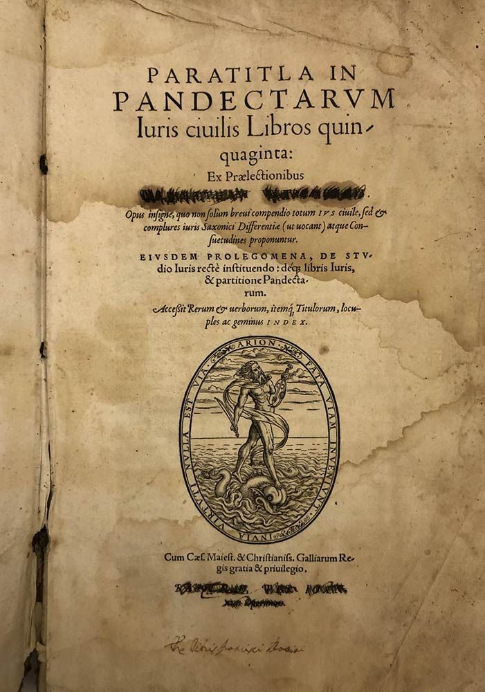 MATTHIAS WESENBECK: Paratitla In Pandectarum Iuris Civilis Libros Quinquacinta, &hellip;