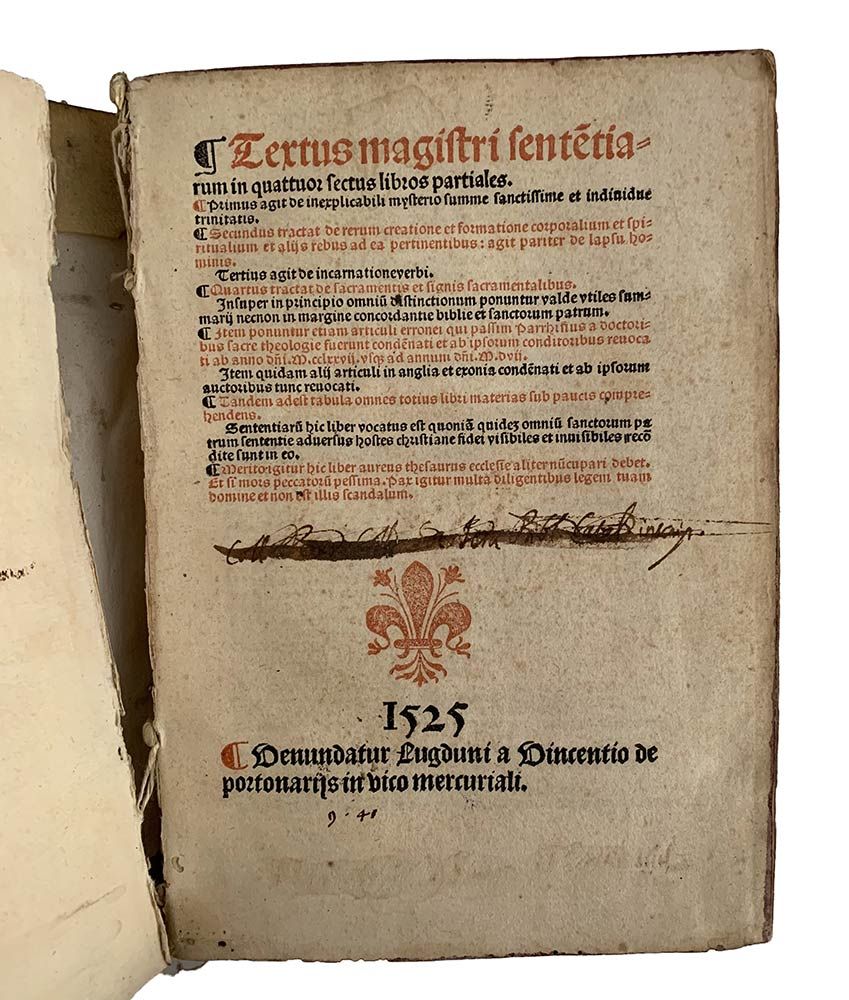 PETRUS LOMBARDUS: Textus Sententiarum, Lyon, Vincentius De Portonariis, 1525 PET&hellip;