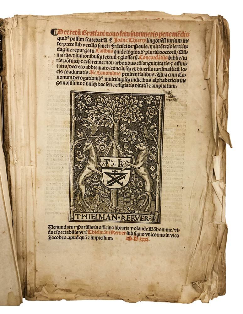 GRATIANUS: Decretum Gratiani, Lyon, In Officina Yolandae Bonhomme, 1531 GRATIANU&hellip;