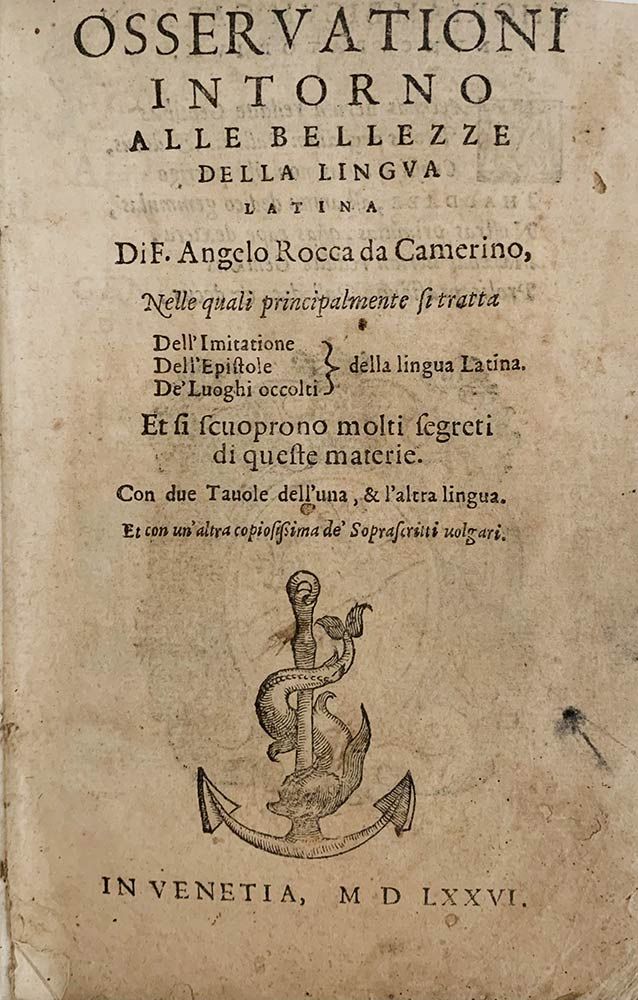 SPERONI. SPERONE: Dialoghi, Venezia, Aldus , 1544 SPERONI SPERONE
Dialoghi, Vene&hellip;