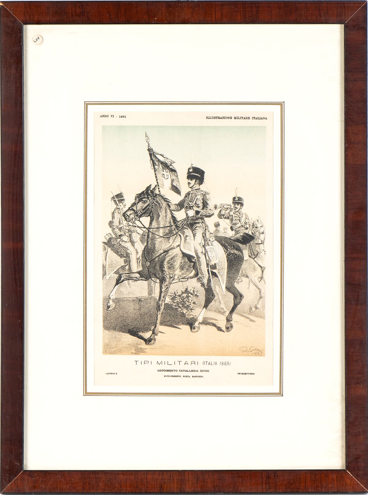 Null ITALY, Kingdom
Reggimento Cavalleria Guide

lithograph, framed, 52 x 49 cm