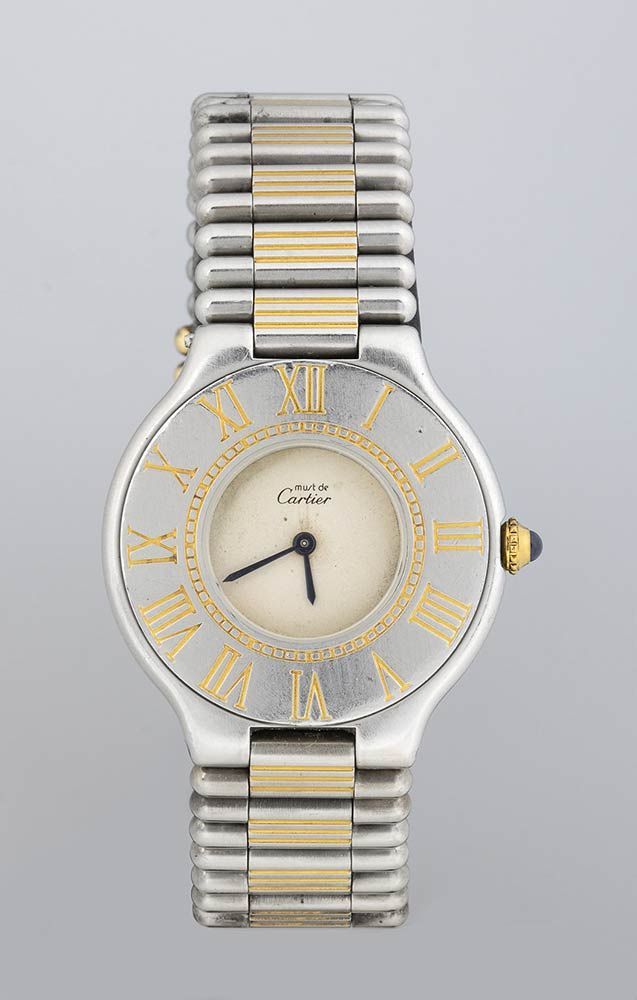 CARTIER 21 Must de Cartier: ladies stainless steel wristwatch ref. 9010 - 1990s &hellip;