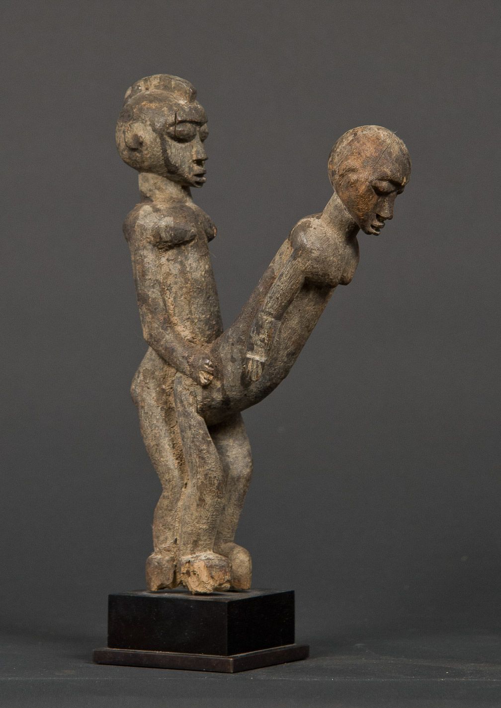 Null Anthropomorphic statuette ("bêtise" presenting a ritualized mating) in hard&hellip;