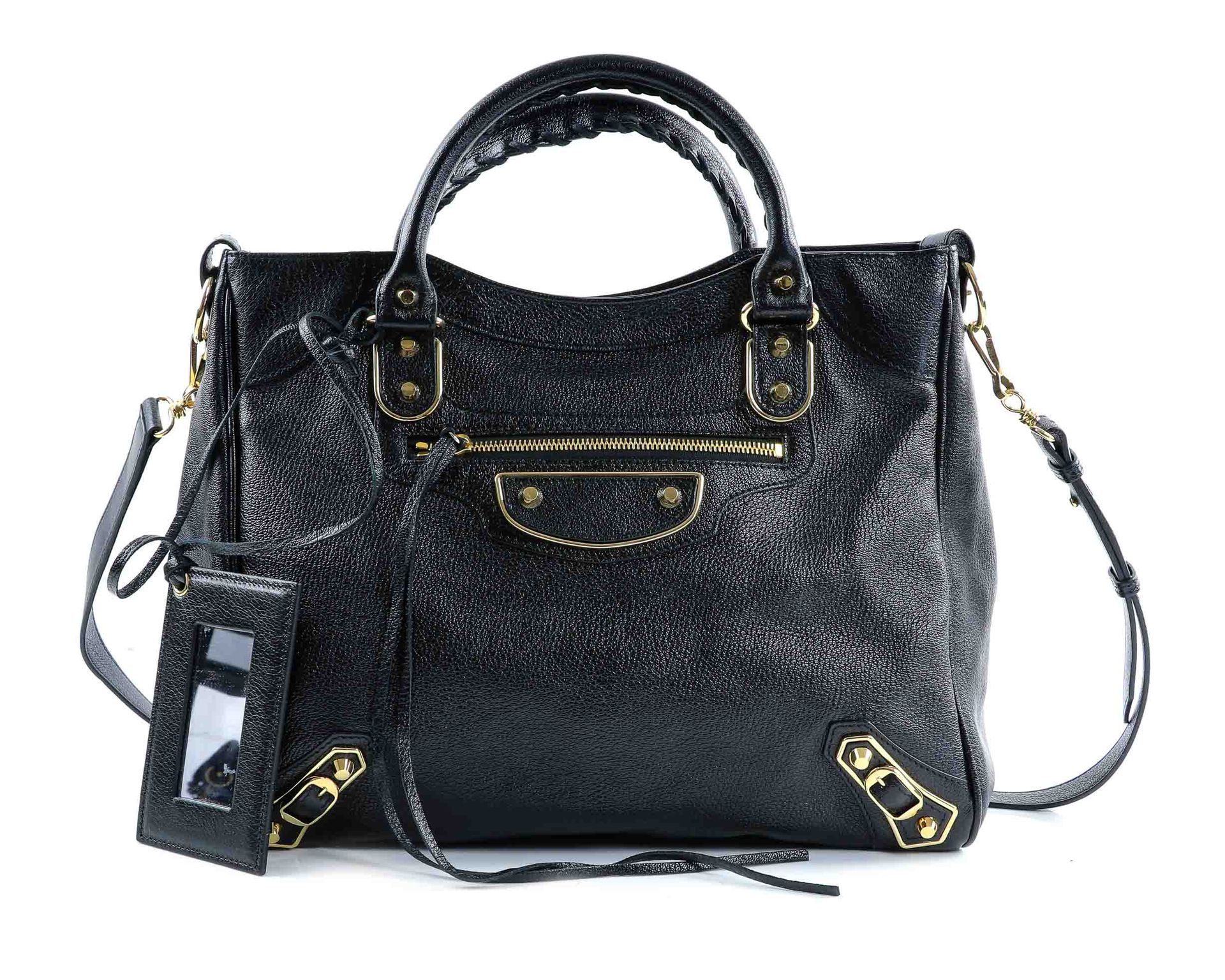 Null BALENCIAGA - Handtasche aus schwarzem Lackleder - Innenseite aus schwarzem &hellip;