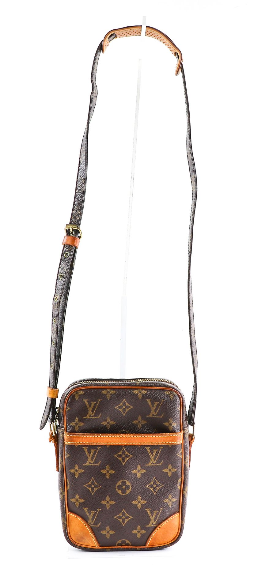 Null Louis VUITTON - "Danube" clutch bag in monogrammed canvas and natural leath&hellip;